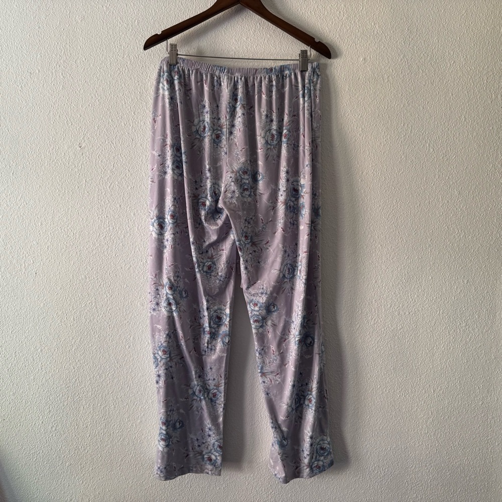 Flora Nikrooz Silky Soft Floral Lilac Pajama Lounge Set Coquette Cottagecore XL - Picture 14 of 16